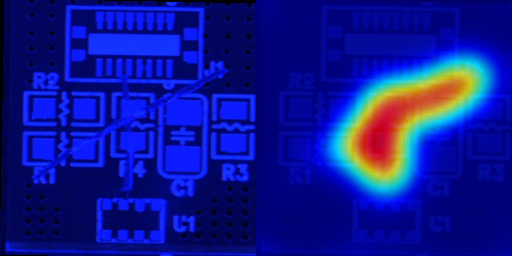 PCB anomaly heatmap example 1